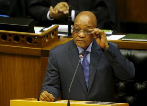 South Africa's President Jacob Zuma answers questions at Parliament in Cape Town, March 17, 2016. PHOTO BY REUTERS/Mike Hutchings