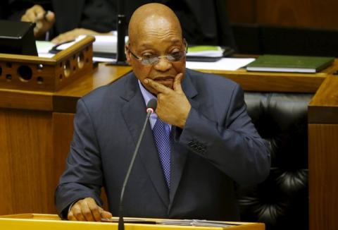 South Africa's President Jacob Zuma answers questions at Parliament in Cape Town, March 17, 2016. PHOTO BY REUTERS/Mike Hutchings