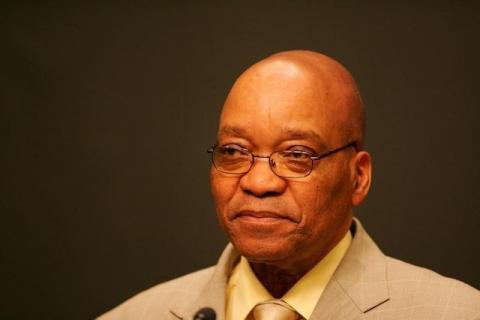 President Jacob Zuma addresses a press conference after his dismissal as Deputy President by then President Thabo Mbeki in Cape Town, South Africa, June 14, 2005. PHOTO BY REUTERS/Mike Hutchings