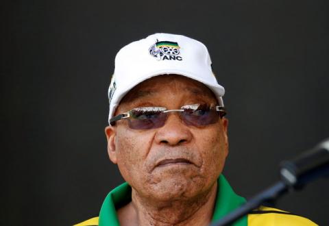 South Africa's President Jacob Zuma waits to address a rally of the ruling African National Congress (ANC) in Port Elizabeth, South Africa, April 16, 2016. PHOTO BY REUTERS/Mike Hutchings