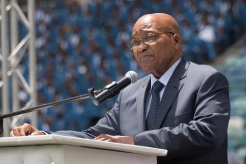 South Africa's President Jacob Zuma speaks to members of the Twelve Apostles' Church in Christ at the Moses Mabhida Stadium in Durban, South Africa, December 4, 2016. PHOTO BY REUTERS/Rogan Ward