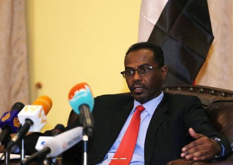 Jalal Eldin, Member of Sudan’s Transitional Military Council speaks on the current situation in Sudan during a news conference in Addis Ababa, Ethiopia, April 15, 2019. PHOTO BY REUTERS/Tiksa Negeri