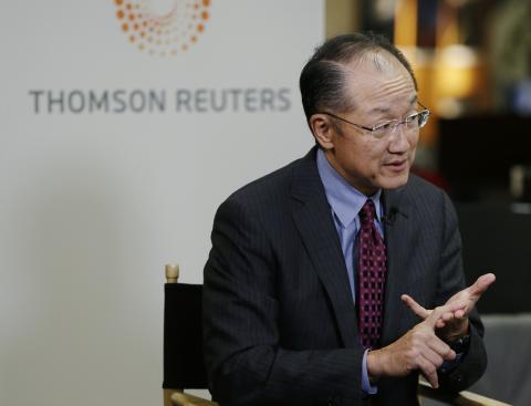 World Bank Group President Jim Yong Kim is interviewed at the Reuters Global Climate Change Summit in Washington