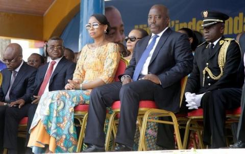 Democratic Republic of the Congo's President Joseph Kabila (2nd R) and First Lady Marie Olive Lembe attend the anniversary celebrations of CongoÕs independence from Belgium in Kindu, the capital of Maniema province in the Democratic Republic of Congo, June 30, 2016. PHOTO BY REUTERS/Kenny Katombe