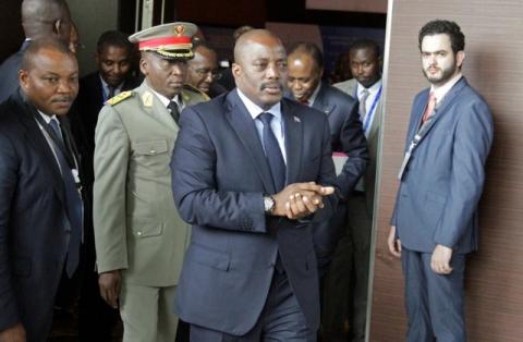 Democratic Republic of Congo's President Joseph Kabila arrives for a southern and central African leaders' meeting to discuss the political crisis in the Democratic Republic of Congo in Luanda, Angola, October 26, 2016. PHOTO BY REUTERS/Kenny Katombe