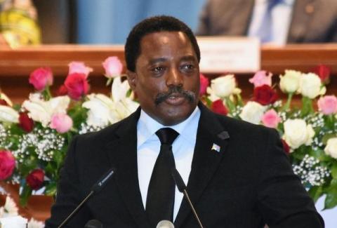 Democratic Republic of Congo's President Joseph Kabila addresses the nation at Palais du Peuple in Kinshasa, Democratic Republic of Congo, April 5, 2017. PHOTO BY REUTERS/Kenny Katombe