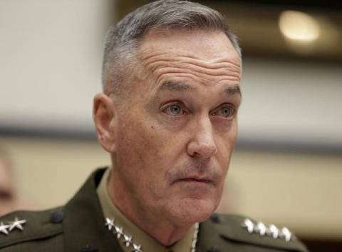 U.S. Joint Chiefs Chairman Marine Corps Gen. Joseph Dunford Jr. testifies before a House Armed Services Committee hearing on "U.S. Strategy for Syria and Iraq and its Implications for the Region" in Washington, December 1, 2015. PHOTO BY REUTERS/Gary Cameron