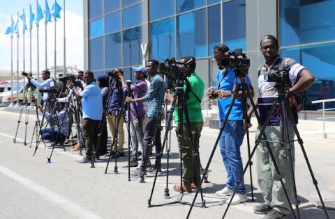 Somali journalists in Mogadishu, Somalia, December 29, 2019. PHOTO BY REUTERS/Feisal Omar