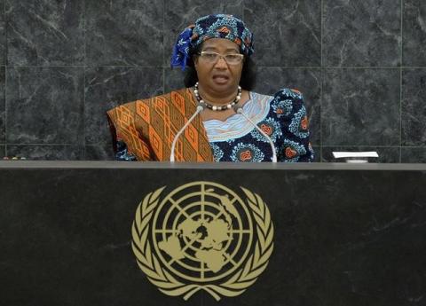 Malawi's former president Joyce Banda addresses the 68th United Nations General Assembly at UN headquarters in New York, September 24,2013. PHOTO BY REUTERS/Justin Lane