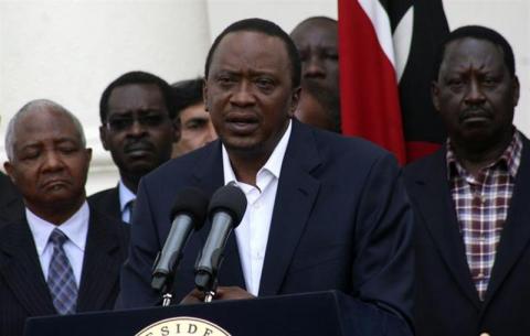 Kenya's President Uhuru Kenyatta addresses the nation on the Westgate shopping mall attack in the capital Nairobi