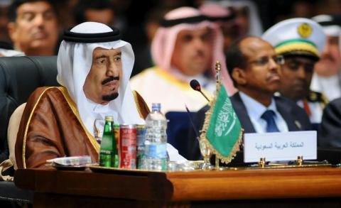 Saudi King Salman attends the opening meeting of the Arab Summit in Sharm el-Sheikh, in the South Sinai governorate, south of Cairo, March 28, 2015. PHOTO BY REUTERS/Stringer