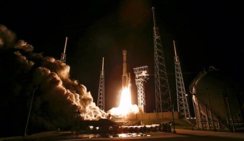 The Boeing CST-100 Starliner spacecraft, atop a ULA Atlas V rocket, lifts off for an uncrewed Orbital Flight Test to the International Space Station from launch complex 40 at the Cape Canaveral Air Force Station in Cape Canaveral, Florida, December 20, 2019. PHOTO BY REUTERS/Thom Baur