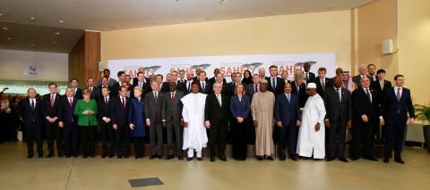 Political leaders take part in a group photo during a High Level Conference on the Sahel in Brussels, Belgium, February 23, 2018. PHOTO BY REUTERS/Olivier Hoslet