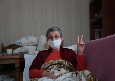 Pro-Kurdish Peoples' Democratic Party (HDP) lawmaker Leyla Guven who is on hunger strike for nearly three months, is pictured at her home after being released from prison, in Diyarbakir, Turkey, January 25, 2019. PHOTO BY REUTERS/Sertac Kayar