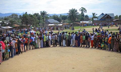 Civilians queue to participate in a mock poll after their exclusion from the presidential election in Beni, Democratic Republic of Congo, December 30, 2018. PHOTO BY REUTERS/Samuel Mambo