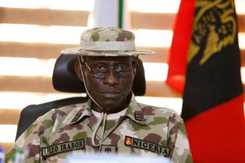 Major General Lucky Irabor, commander of "Operation Lafiya Dole", the counter insurgency operation in the northeast, attends an interview with Reuters in Maiduguri, Borno, Nigeria August 30, 2016. Picture taken August 30, 2016. REUTERS/Afolabi Sotunde