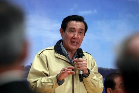 Taiwan president Ma Ying-jeou answers a question during a news conference after his trip to the disputed Itu Aba or Taiping island in the South China Sea, in Taipei, Taiwan, January 28, 2016. PHOTO BY REUTERS/Pichi Chuang