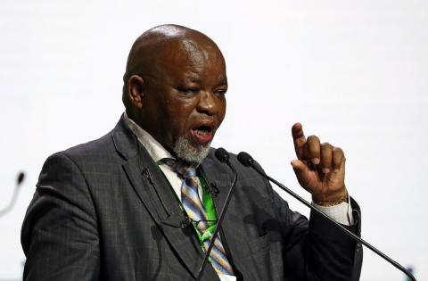 South Africa's Minister of Mineral Resources Gwede Mantashe opens the Investing in African Mining Indaba conference in Cape Town, South Africa, February 4, 2019. PHOTO BY REUTERS/Mike Hutchings