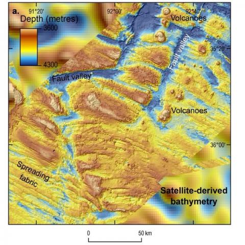 An undated supplied image from Geoscience Australia shows a map view of the sea floor obtained from mapping data collected during the first phase of the search for missing Malaysia Airlines flight MH370. MAP BY REUTERS/Commonwealth of Australia (Geoscience Australia)