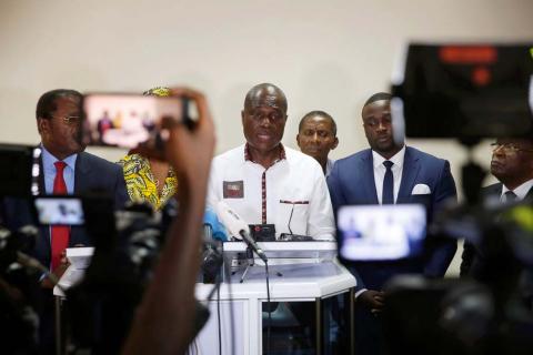 Martin Fayulu, Congolese joint opposition presidential candidate speaks during a news conference in Kinshasa, Democratic Republic of Congo, December 25, 2018. PHOTO BY REUTERS/Baz Ratner