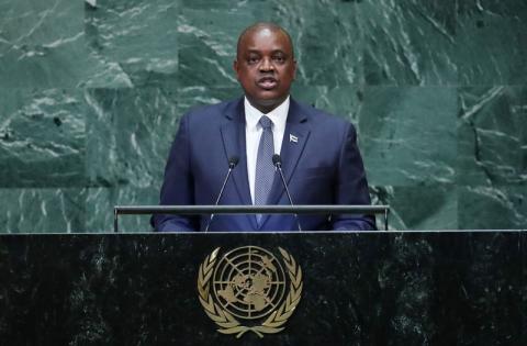 President of Botswana Mokgweetsi Eric Keabetswe Masisi addresses the 73rd session of the United Nations General Assembly at U.N. headquarters in New York, U.S., September 27, 2018. PHOTO BY REUTERS/Carlo Allegri