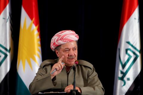 Iraqi Kurdish president Masoud Barzani speaks during a news conference in Erbil, Iraq, September 24, 2017. PHOTO BY REUTERS/Azad Lashkari