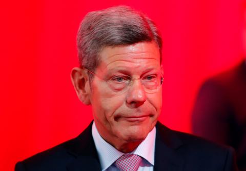 Bernhard Mattes, President of the German Association of the Automotive Industry (VDA), is seen at the 88th International Motor Show at Palexpo in Geneva, Switzerland, March 6, 2018. PHOTO BY REUTERS/Denis Balibouse