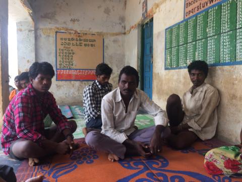 A meeting of the Chenchu community members underway in Pothanagudem village in southern state of Andhra Pradesh, India, May 13, 2019. PHOTO BY Thomson Reuters Foundation/Anuradha Nagaraj