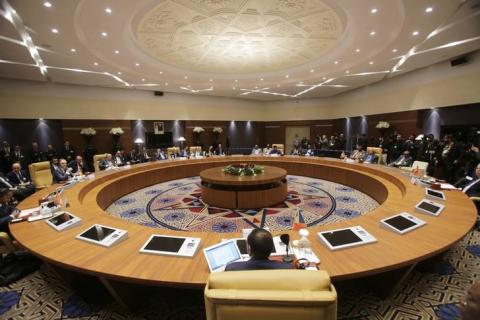 Foreign Ministers and officials from countries neighbouring Libya hold a meeting to discuss the conflict in Libya, in Algiers, Algeria, January 23, 2020. PHOTO BY REUTERS/Ramzi Boudina