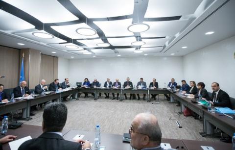 UN Special Envoy for Syria Staffan de Mistura holds a meeting of Intra-Syria peace talks with Syria's opposition delegation at Palais des Nations in Geneva, Switzerland, March 25, 2017. PHOTO BY REUTERS/Xu Jinquan