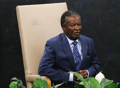 Zambia's President Michael Chilufya Sata waits to address the 68th session of the United Nations General Assembly at the U.N. headquarters in New York