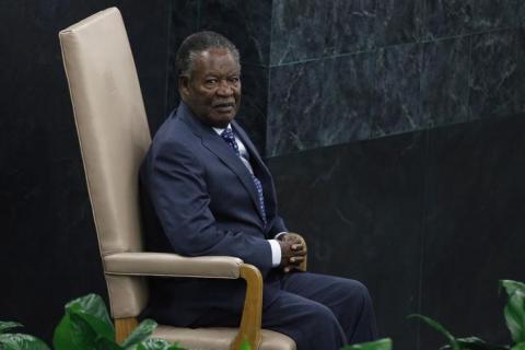 Zambia President Michael Chilufya Sata waits to speak during the 68th United Nations General Assembly at U.N. headquarters in New York, September 24, 2013. PHOTO BY REUTERS/Eduardo Munoz