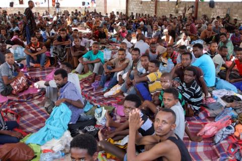 African migrants are pictured at a deportation center in Aden, Yemen, March 17, 2018. PHOTO BY REUTERS/Fawaz Salman