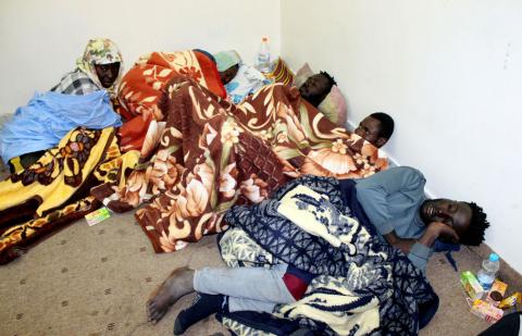 Survivor migrants who were in a boat spending 12 days at sea without food or water are seen in Misrata, Libya, December 4, 2018. PHOTO BY REUTERS/Ayman al-Sahili