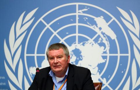 Mike Ryan, Executive Director of the World Health Organisation (WHO) attends a news conference on the Ebola outbreak in the Democratic Republic of Congo at the United Nations in Geneva, Switzerland, May 3, 2019. PHOTO BY REUTERS/Denis Balibouse