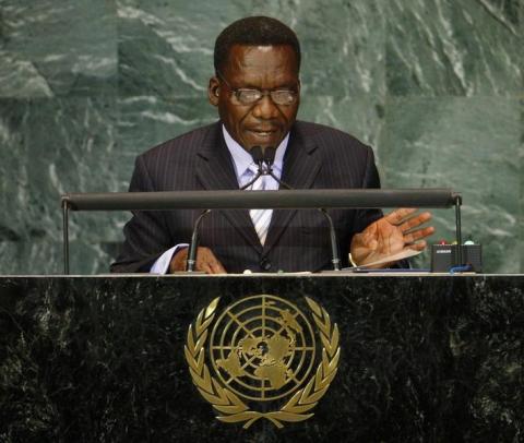 Mizengo Pinda, Prime Minister of the United Republic of Tanzania, speaks during the Millennium Development Goals Summit at United Nations headquarters in New York, September 20, 2010. PHOTO BY REUTERS/Chip East