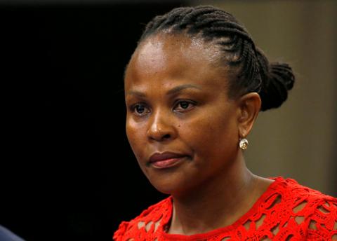 Public Protector Busisiwe Mkhwebane listens during a briefing at Parliament in Cape Town, South Africa, October 19, 2016. PHOTO BY REUTERS/Mike Hutchings