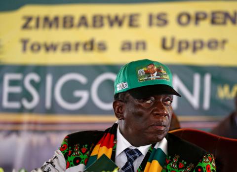 President Emmerson Mnangagwa arrives for the official opening of the ruling party ZANU PF's annual conference in Esigodini, outside Bulawayo, Zimbabwe, December 14, 2018. PHOTO BY REUTERS/Philimon Bulawayo