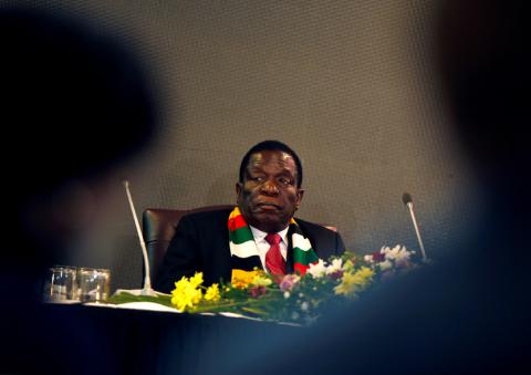 Zimbabwe President Emmerson Mnangagwa attends a meeting with labour unions in Harare, Zimbabwe, June 5, 2019. PHOTO BY REUTERS/Philimon Bulawayo