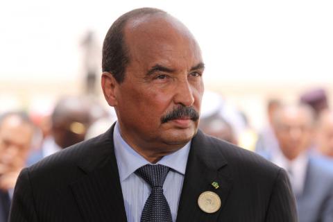 Mauritania's President Mohamed Ould Abdel Aziz waits for the arrival of the French President at Nouakchott airport, Mauritania, July 2, 2018. PHOTO BY REUTERS/Ludovic Marin