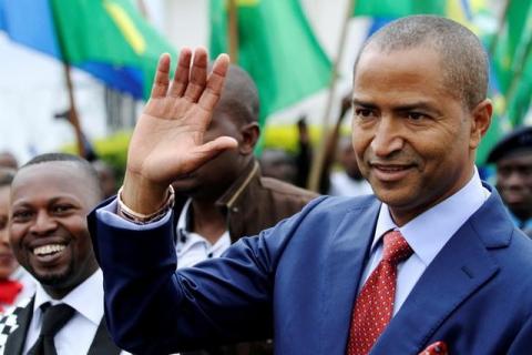 Moise Katumbi arrives for a two-day mineral conference in Goma, Democratic Republic of Congo, March 24, 2014. PHOTO BY REUTERS/Kenny Katombe