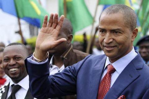 Moise Katumbi, arrives for a two-day mineral conference in Goma March 24, 2014. PHOTO BY REUTERS/Kenny Katombe