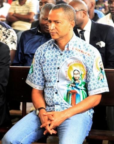 Moise Katumbi, the multi-millionaire former governor and prominent opposition leader, attends a funeral mass in honor of legendary Congolese singer Papa Wemba, born Jules Shungu Wembadio Pene Kikumba, in Lubumbashi, the capital of Katanga province of the Democratic Republic of Congo, May 4, 2016. PHOTO BY REUTERS/Kenny Katombe