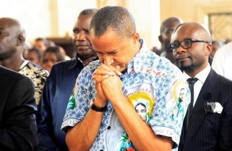 Moise Katumbi, the multi-millionaire former governor and prominent opposition leader, attends a funeral mass in honor of legendary Congolese singer Papa Wemba, born Jules Shungu Wembadio Pene Kikumba, in Lubumbashi, the capital of Katanga province of the Democratic Republic of Congo, May 4, 2016. PHOTO BY REUTERS/Kenny Katombe