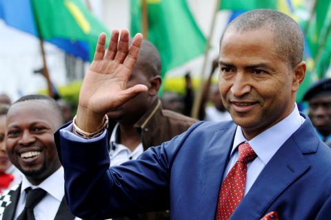 Moise Katumbi, governor of Democratic Republic of Congo's mineral-rich Katanga province, arrives for a two-day mineral conference in Goma, Democratic Republic of Congo, March 24, 2014. PHOTO BY REUTERS/Kenny Katombe