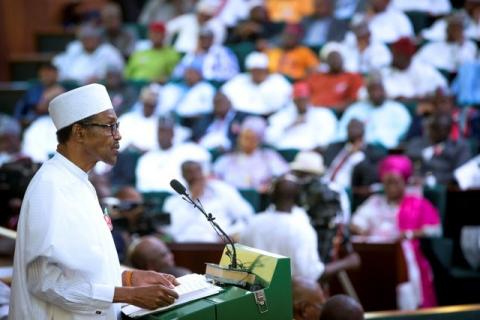 Nigeria's President Muhammadu Buhari presents the 2017 National Budget to the National Assembly in Abuja, Nigeria, December 14, 2016. PHOTO BY REUTERS/Stringer