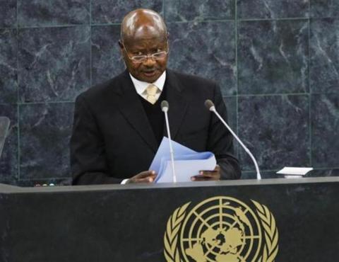 Uganda's President Yoweri Kaguta Museveni addresses the 68th session of the United Nations General Assembly at the U.N. headquarters in New York