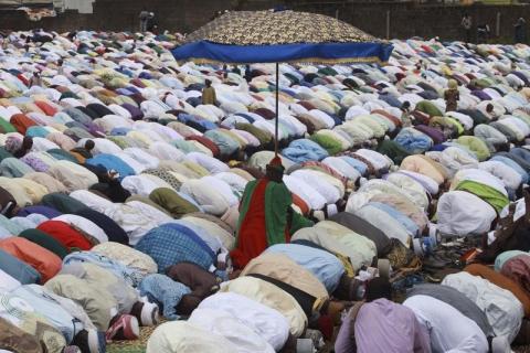 Muslims attend Eid al-Adha prayers in Lagos