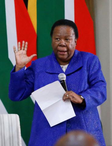 Naledi Pandor looks on as she is sworn in as South Africa's Minister of International Relations in Pretoria, South Africa, May 30, 2019. PHOTO BY REUTERS/Siphiwe Sibeko