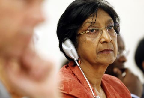 U.N. High Commissioner for Human Rights Navi Pillay looks on after her address to the 26th session of the Human Rights Council at the United Nations in Geneva